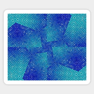 irregular cut-outs of 3D abstract blue pattern in the style of lattice characters It's like a braided Sticker